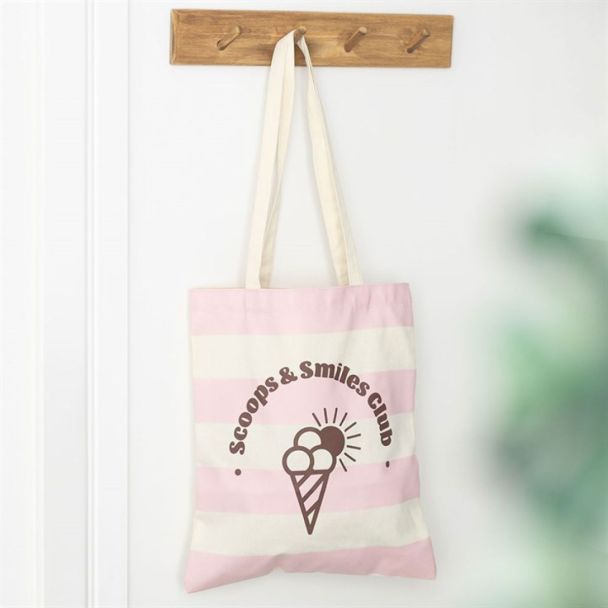 Pink Scoops & Smiles Club Polycotton Tote Bag