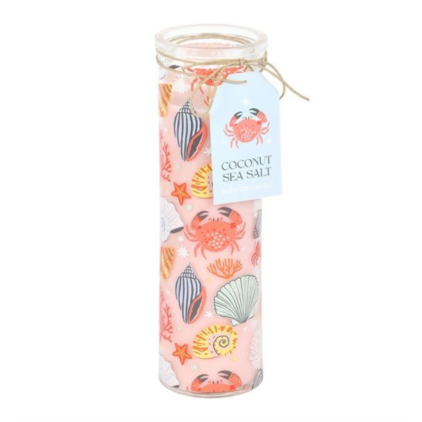 Pastel Shell Print Coconut & Sea Salt Tube Candle
