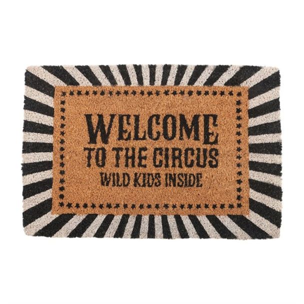 Black Welcome to the Circus Doormat