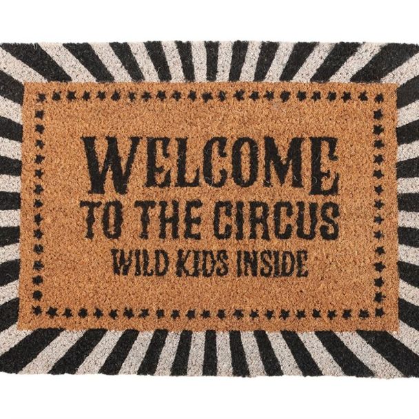 Black Welcome to the Circus Doormat