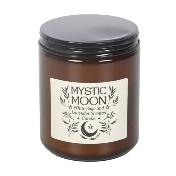 Mystic Moon Sage & Lavender Amber Glass Candle