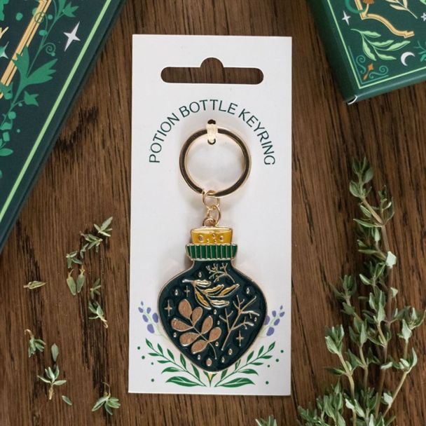 Green Witch Potion Bottle Keyring