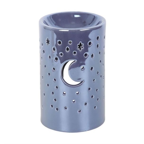 Iridescent Purple Moon Pillar Oil Burner and Wax Warmer