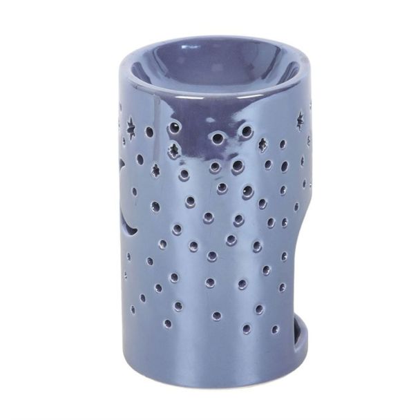 Iridescent Purple Moon Pillar Oil Burner and Wax Warmer