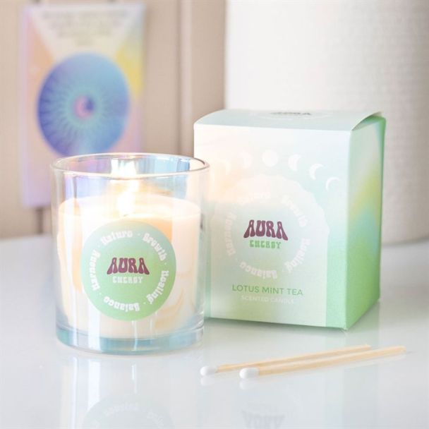 Aura Energy Lotus Mint Tea Iridescent Candle