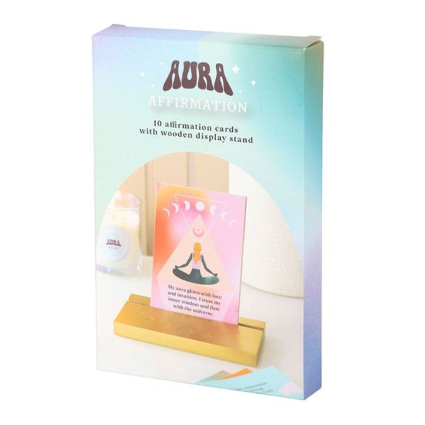 Aura Affirmation Cards with Wooden Stand