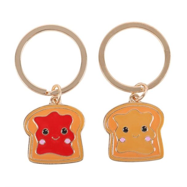Set of 2 Peanut Butter and Jelly Keyrings