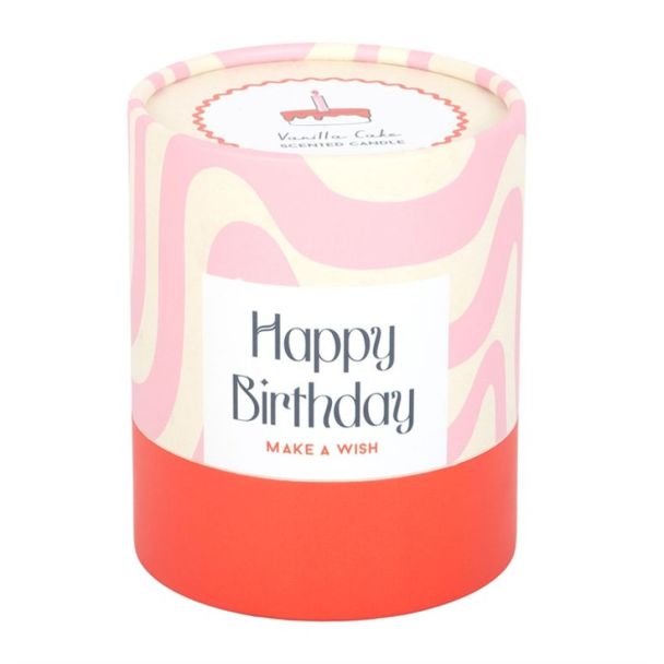 Happy Birthday Vanilla Cake Candle