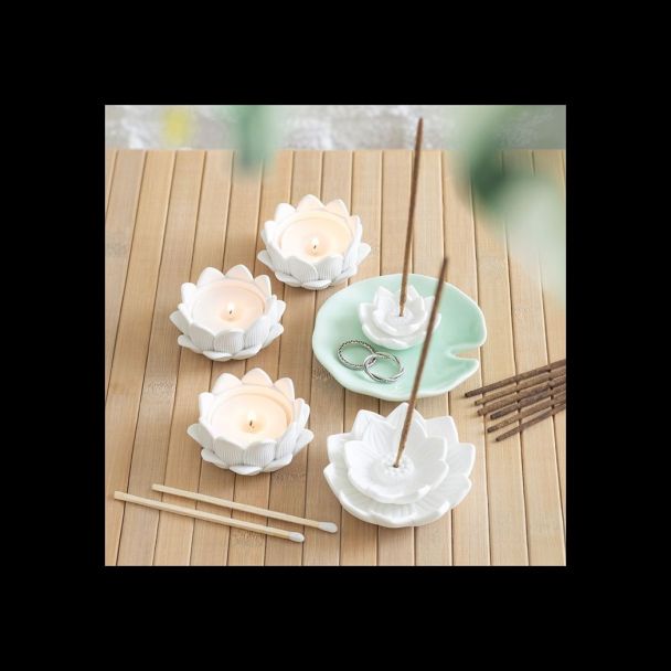 Lotus Flower Incense Stick Holder and Trinket Dish