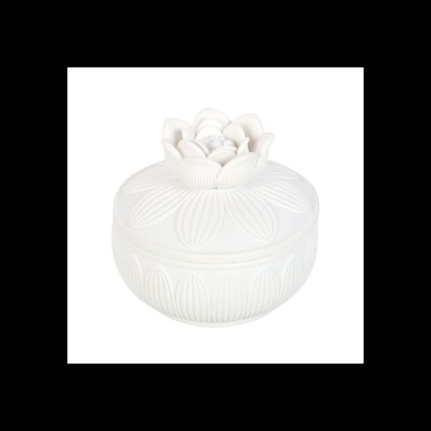 White Lotus Flower Trinket Box