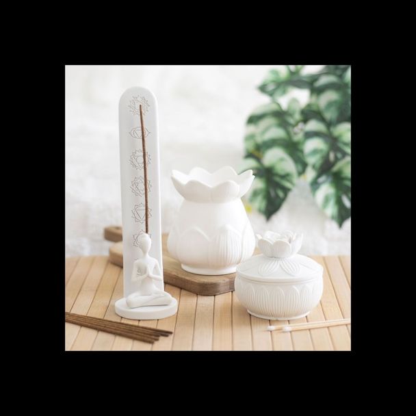White Lotus Flower Trinket Box