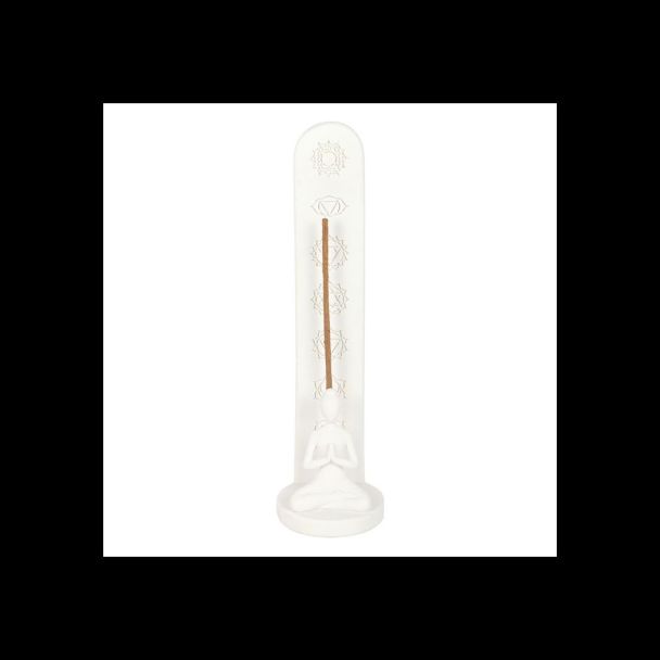 White Chakra and Yoga Pose Incense Stick Holder