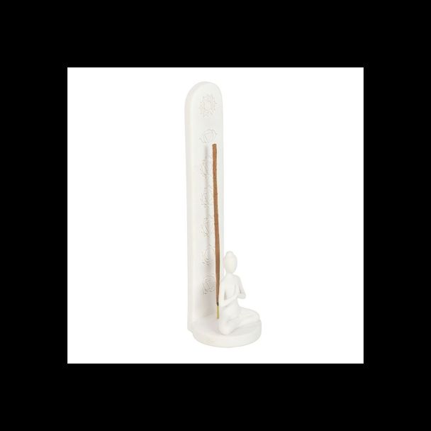 White Chakra and Yoga Pose Incense Stick Holder