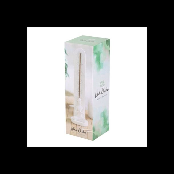 White Chakra and Yoga Pose Incense Stick Holder