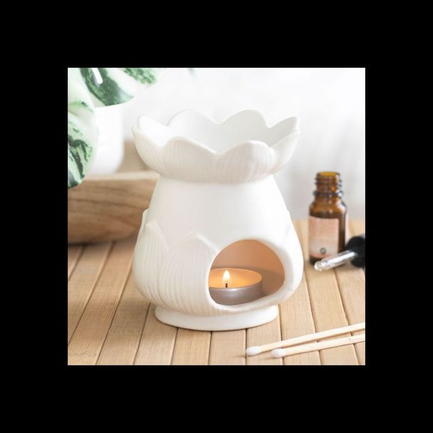White Lotus Flower Oil Burner