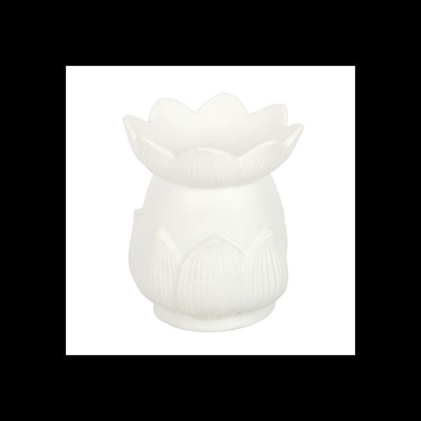 White Lotus Flower Oil Burner