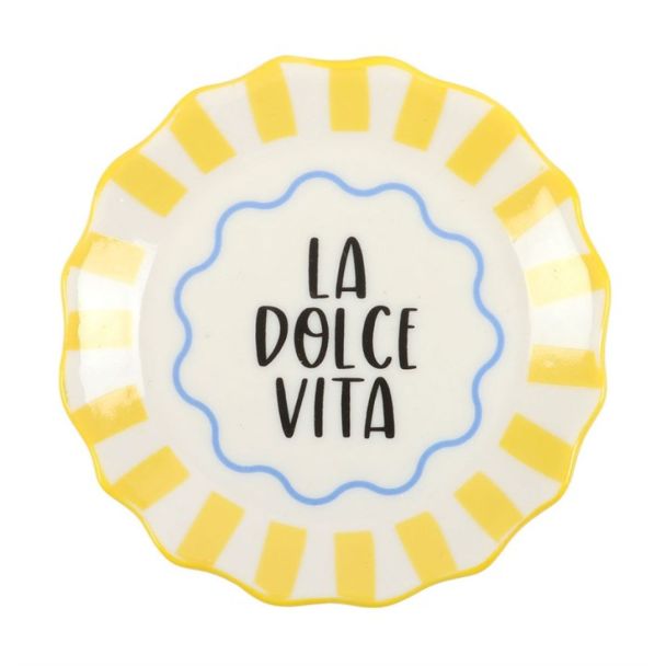 Yellow Striped La Dolce Vita Trinket Dish