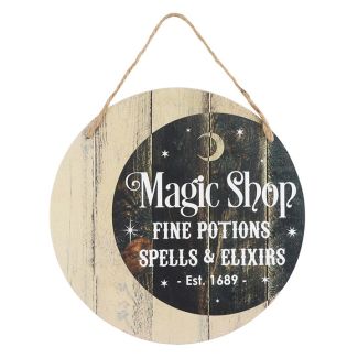 Magic Shop Round Hanging MDF Sign 