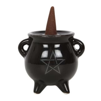 Pentagram Cauldron Ceramic Incense Holder 