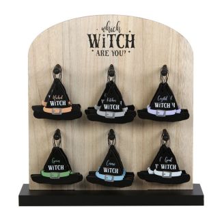 Set of 36 Witch Hat Mini Signs on Display 
