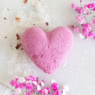 Love Yourself Heart-Shaped Cherry Bath Bomb