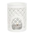 White Matte Lattice Cut Oil Burner 