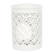 White Matte Lattice Cut Oil Burner 