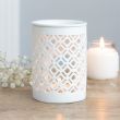 White Matte Lattice Cut Oil Burner 