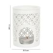 White Matte Lattice Cut Oil Burner 