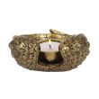Antique Gold Angel Wing Tealight Candle Holder