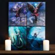 19x25cm Water Element Wizard Canvas Plaque by Anne Stokes
