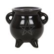 Pentagram Cauldron Ceramic Incense Holder 