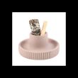 Greige Ribbed Smudge Bowl
