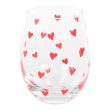 Heart Print Stemless Glass