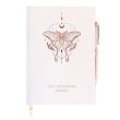 Luna Moth Daily Reflection Journal and Clear Quartz Crystal Pen