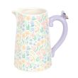 Ditsy Floral Print Ceramic Flower Jug with Butterfly