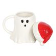 Ghost Shaped Mug with Santa Hat Lid
