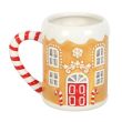 Candy Cane Gingerbread House Mug