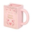 I Love Books Pink Book Shaped Mug