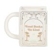Read Books Be Kind White Book Shaped Mug