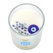 Under Watchful Eyes White Rose Candle with Crystals