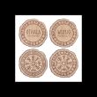 Set of 4 Norse Mythology Wood Slice Coasters