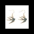 Blue Spread Your Wings Swallow Earrings