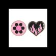 Burning Heart and Sad Flower Pin Badge Set