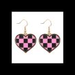 Checkerboard Heart Earrings
