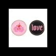 Flaming Dice and Love Pin Badge Set