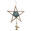Green Witch Hanging Willow Pentagram with Bells