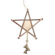 Green Witch Hanging Willow Pentagram with Bells