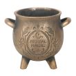 Herbal Magic Bronze Effect Terracotta Cauldron Plant Pot