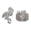 Dead Cool Skeleton and Flamingo Enamel Pin Badges